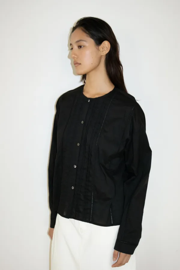 Cotton Eyelet Blouse (Black)