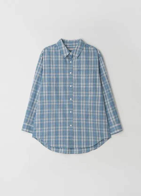 [2차] Soft cotton washing check shirts_BLUE