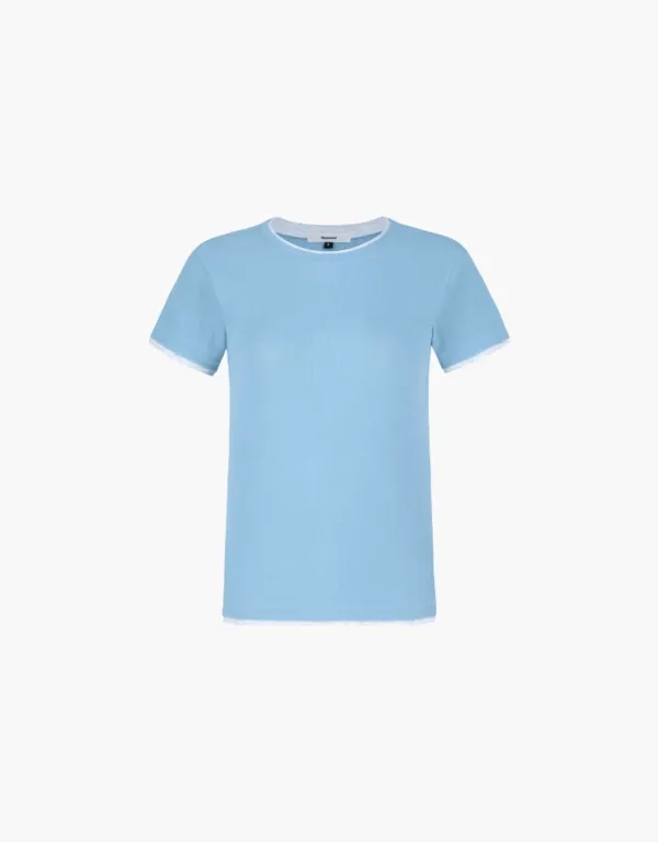 double layered t-shirt - blue