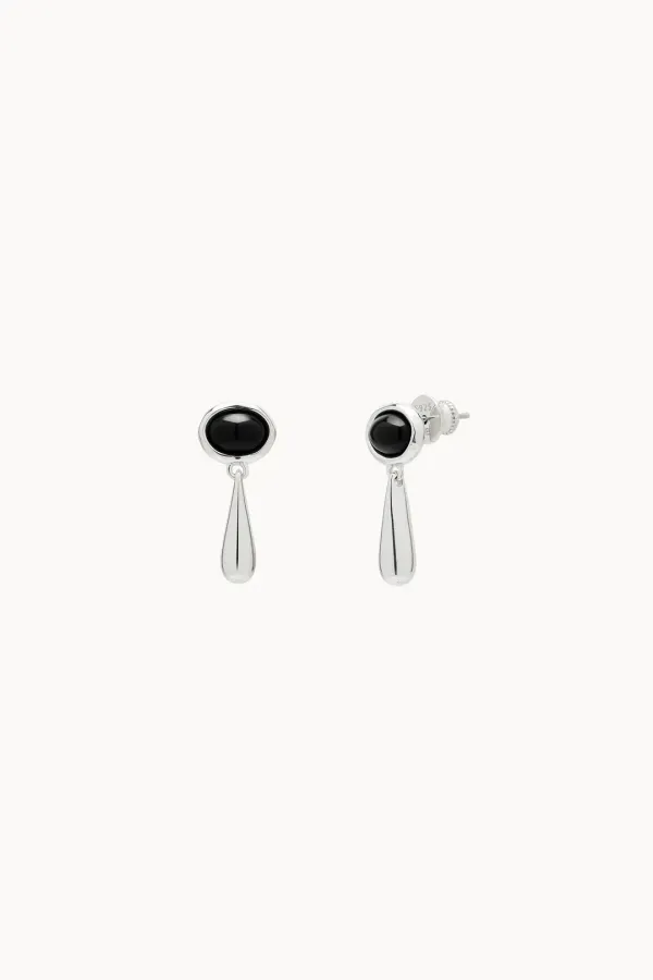 [VEI] 925silver DROP BAR STONE EARRINGS _ONYX_OD3A2MEA92