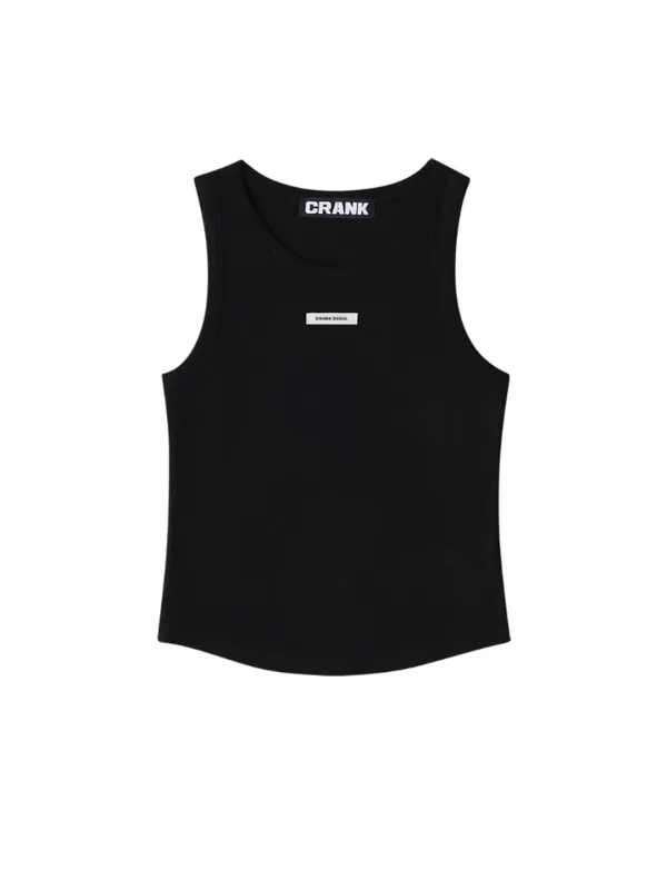 CREW NECK SLEEVELESS TOP_BLACK