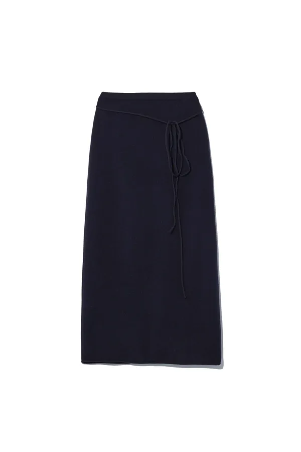 CASHMERE BLEND KNIT SKIRT [NAVY]