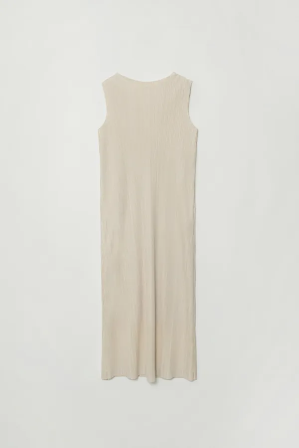 SION PLEATED SLEEVELESS LONG DRESS_CREAM