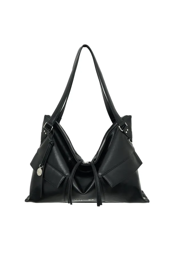 WIDE NEMO BIG SHOULDER BAG IN BLACK