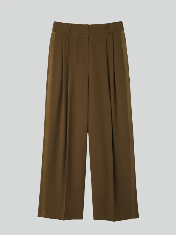 TUXEDO DETAIL FLUID SUIT PANTS (OCHRE)