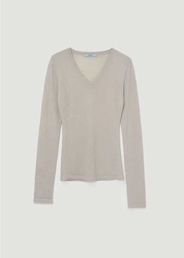 Slim v-neck knit (연그레이)