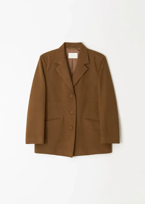 suede single jacket-brown