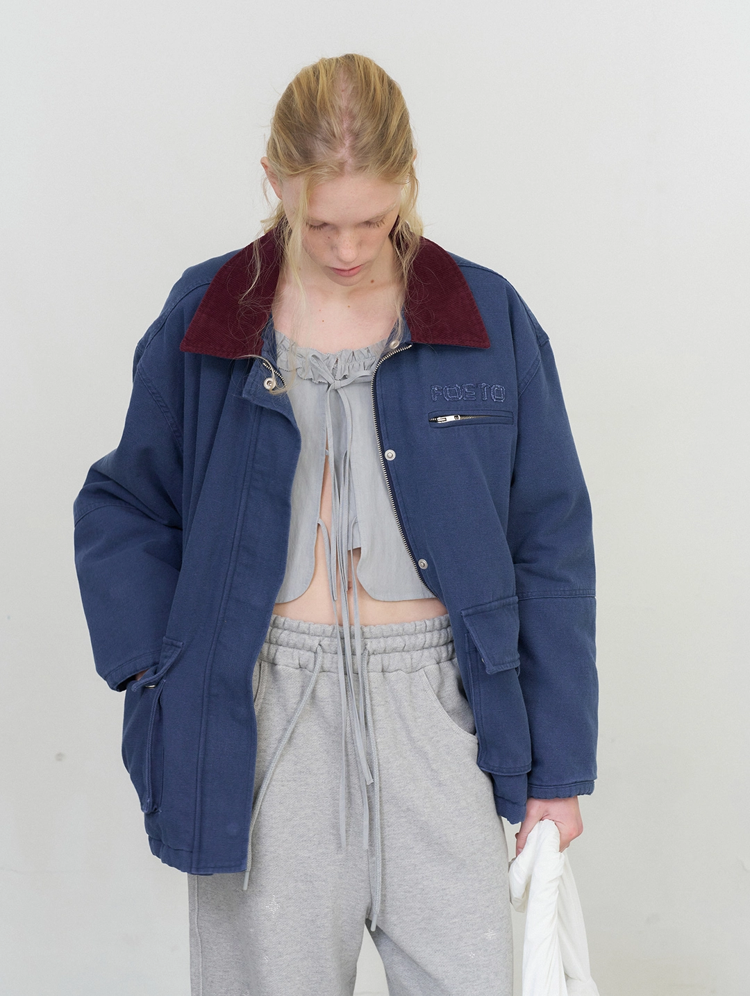 포에토 Work shelter padded jacket - blue navy 상품 이미지 2