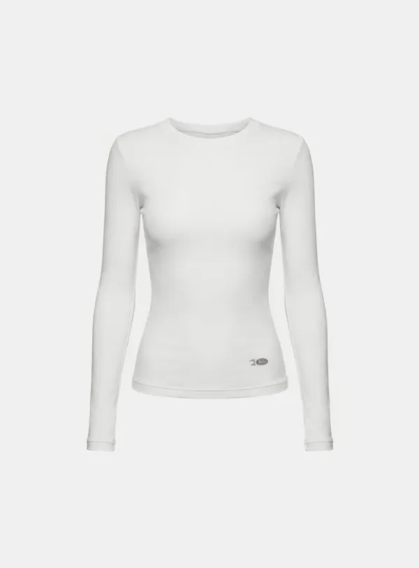 [w-tee26-045] BS Cotton Jersey Fitted Long Sleeve T-Shirt - White