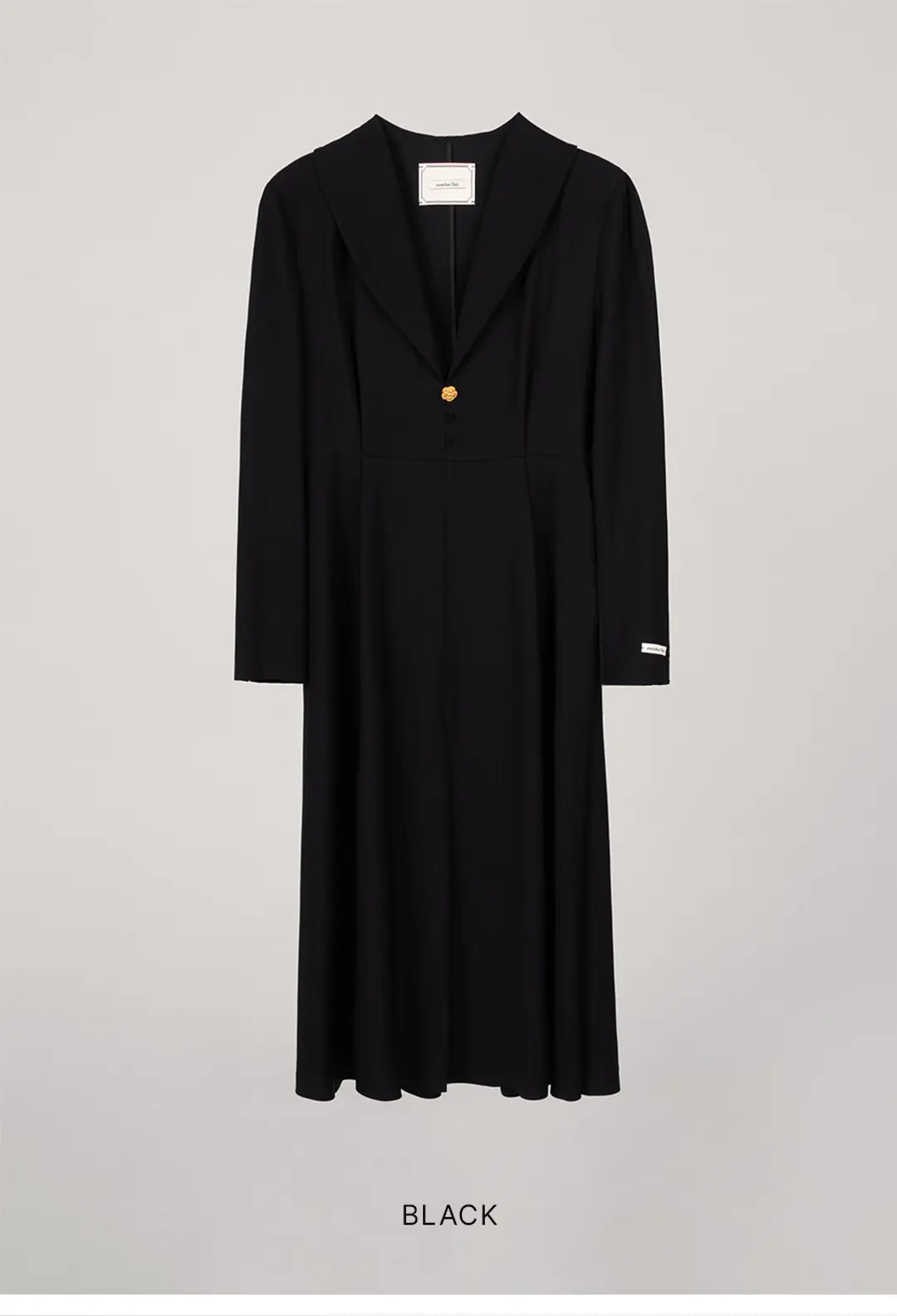 오버듀플레어 SHAWL COLLAR LONG DRESS_BLACK 상품 이미지 3