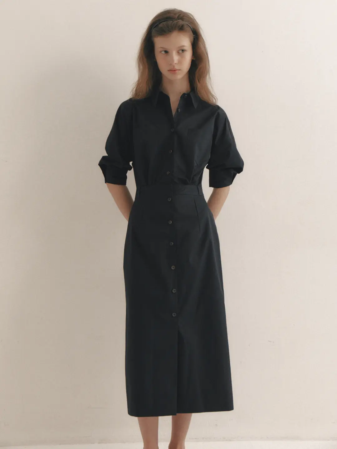 플로움 French Shirt Dress(2color) 상품 이미지 1