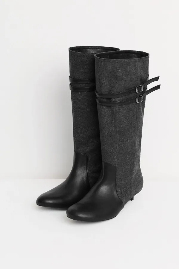 Baylen Paneled Boots charcoal