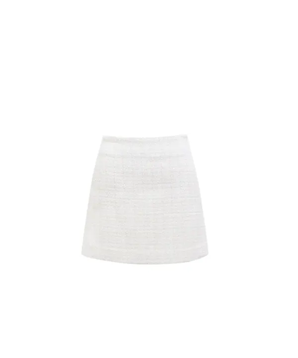 Tweed skirt white