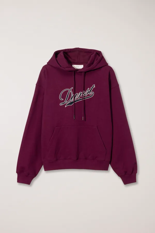 UNISEX PATCHED LOGO HOODIE BURGUNDY