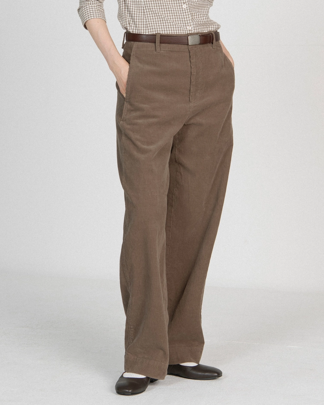 브라운야드 W Washed Corduroy Field Pants, Brown 상품 이미지 2