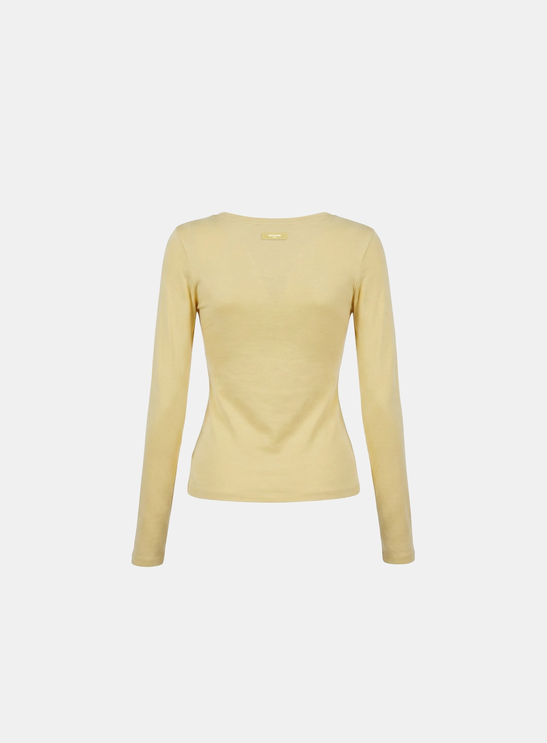배드블러드 [w-tee26-197] Everyday Scoop Neck Long Sleeve T-Shirt - Yellow 상품 이미지 2