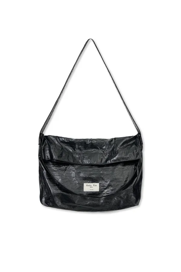 GLOSSY LIGHT TWO WAY BAG IN BLACK