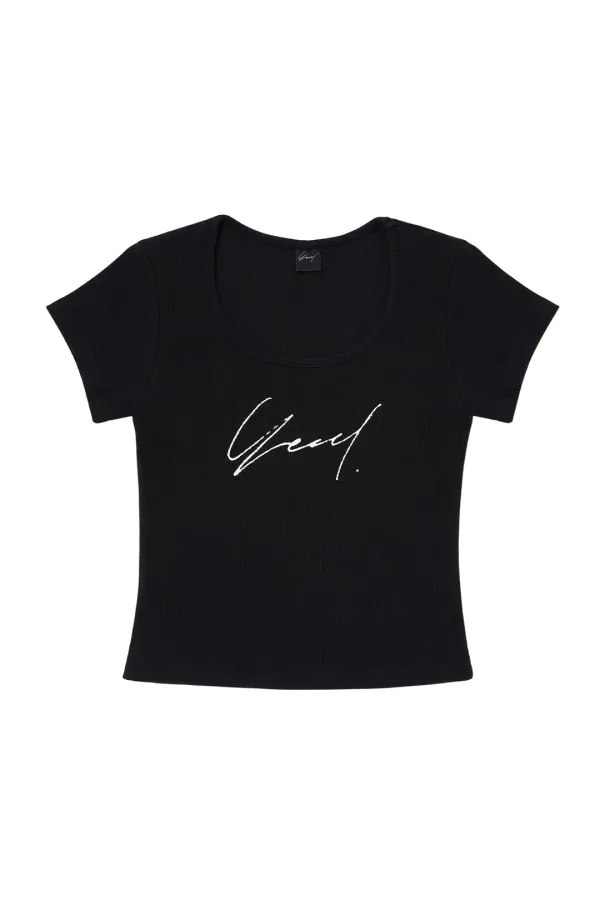 SIGNATURE CROP T-SHIRT BLACK