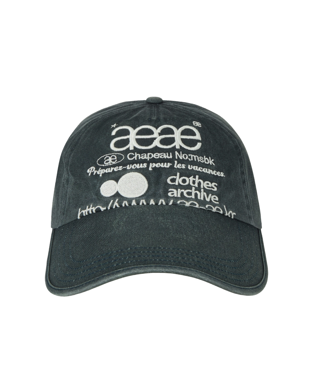 에이이에이이 WEB LOGO WASHED 5 PANNEL BALL CAP [NAVY] 상품 이미지 1