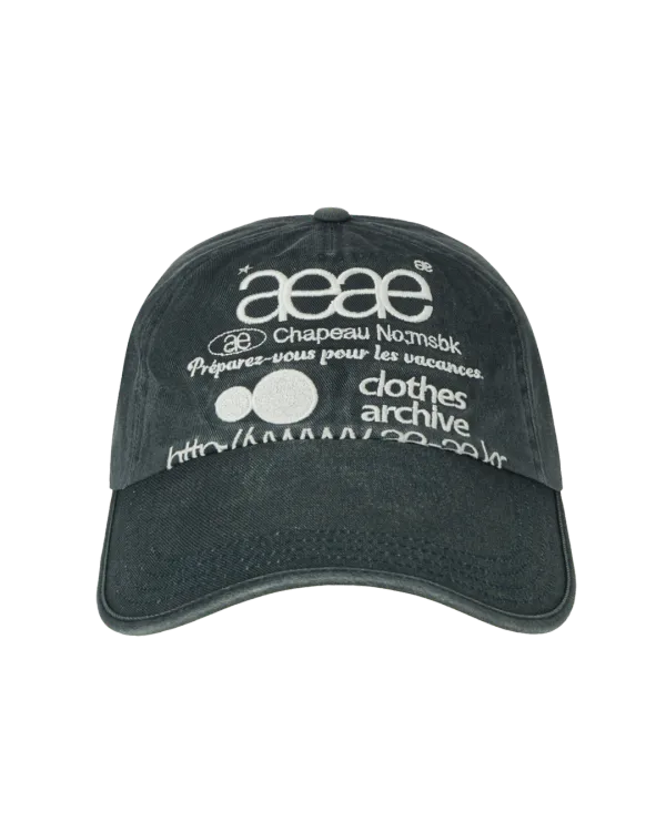 WEB LOGO WASHED 5 PANNEL BALL CAP [NAVY]