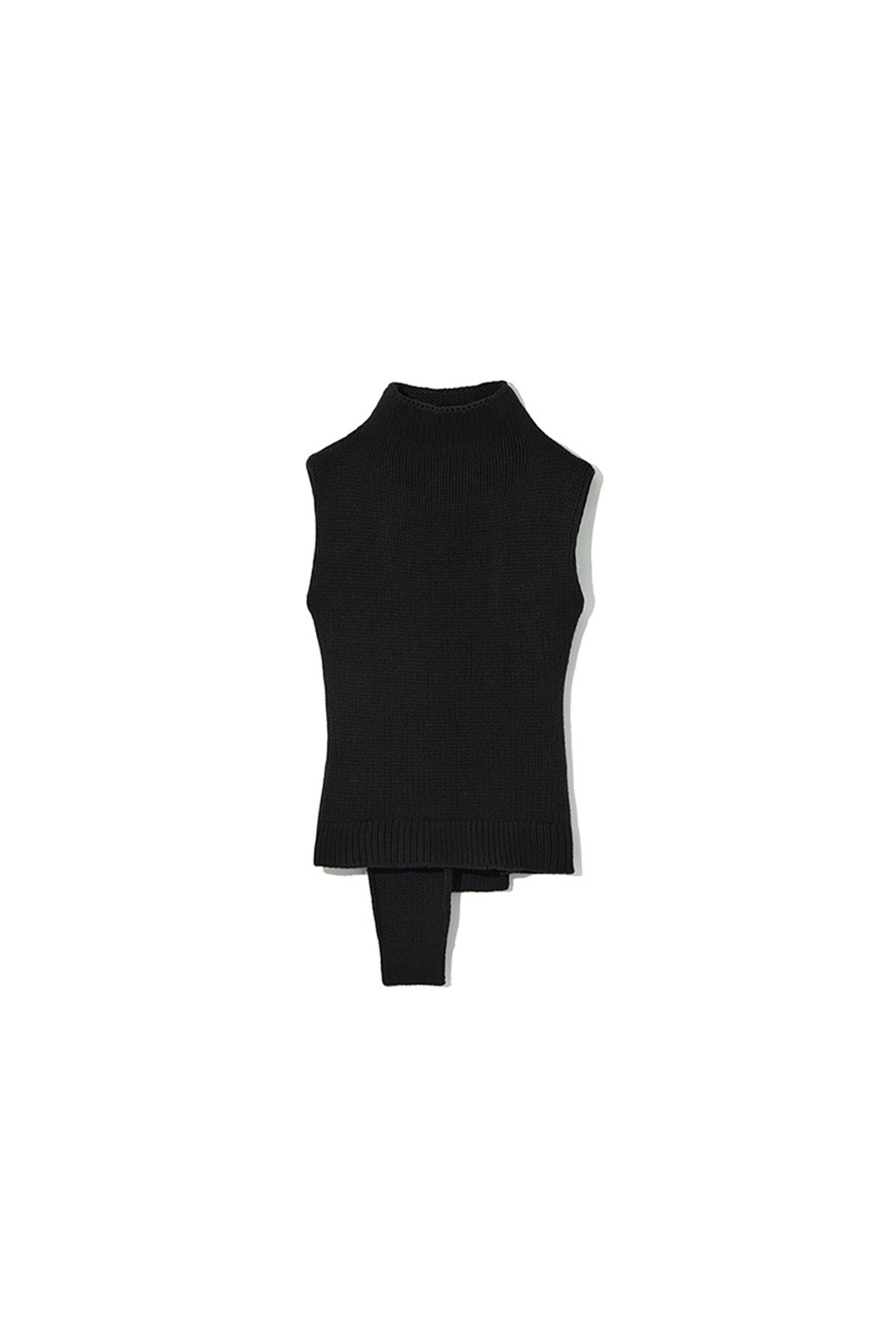 르917 PLUSH WOOL KNIT BACK-TIE TOP [BLACK] 상품 이미지 1