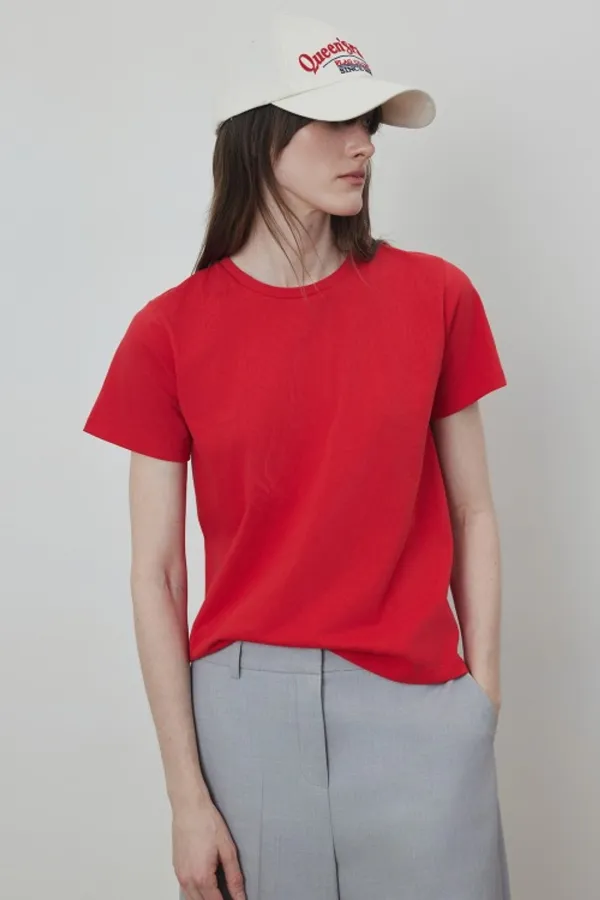 Spring Standard Fit Round Neck Half Sleeve T-shirt