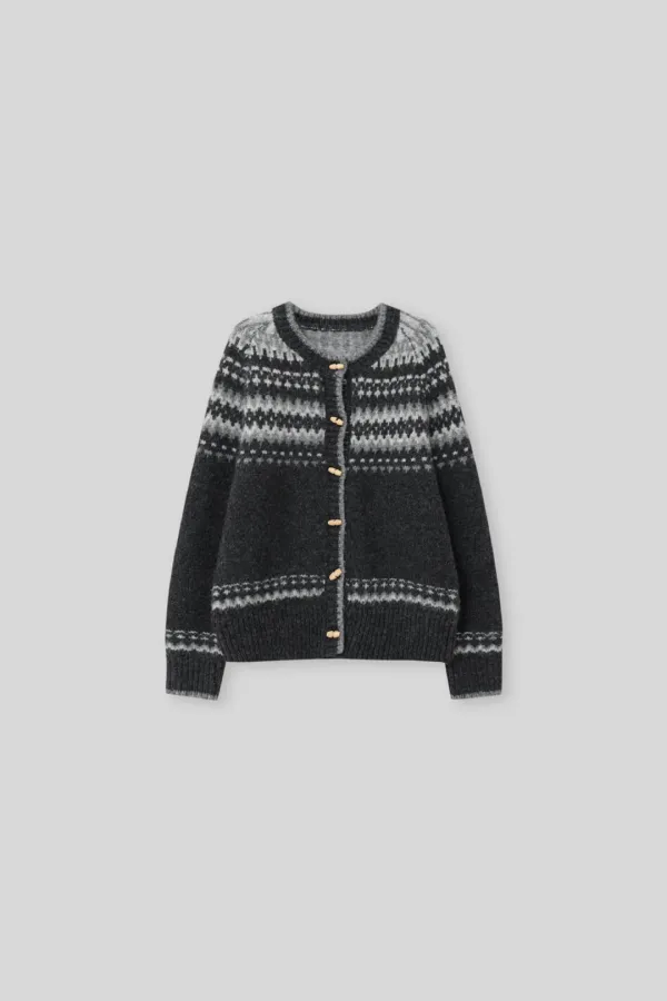 Swed nordic cardigan (charcoal)