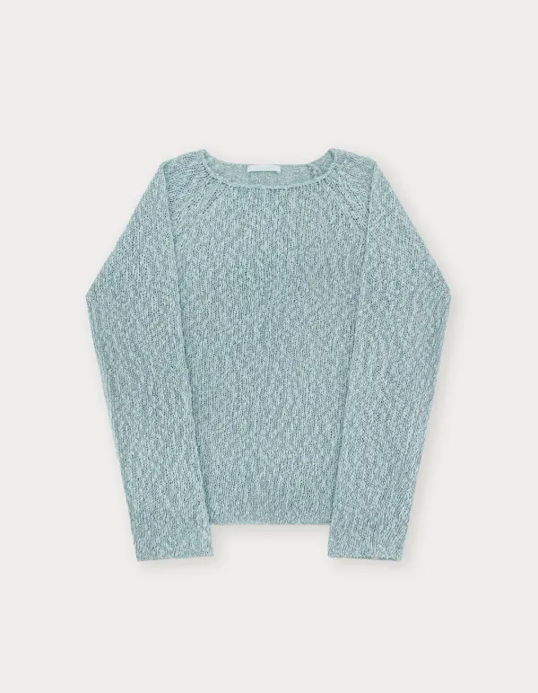 Plain Long Sleeve Knit - Light Blue
