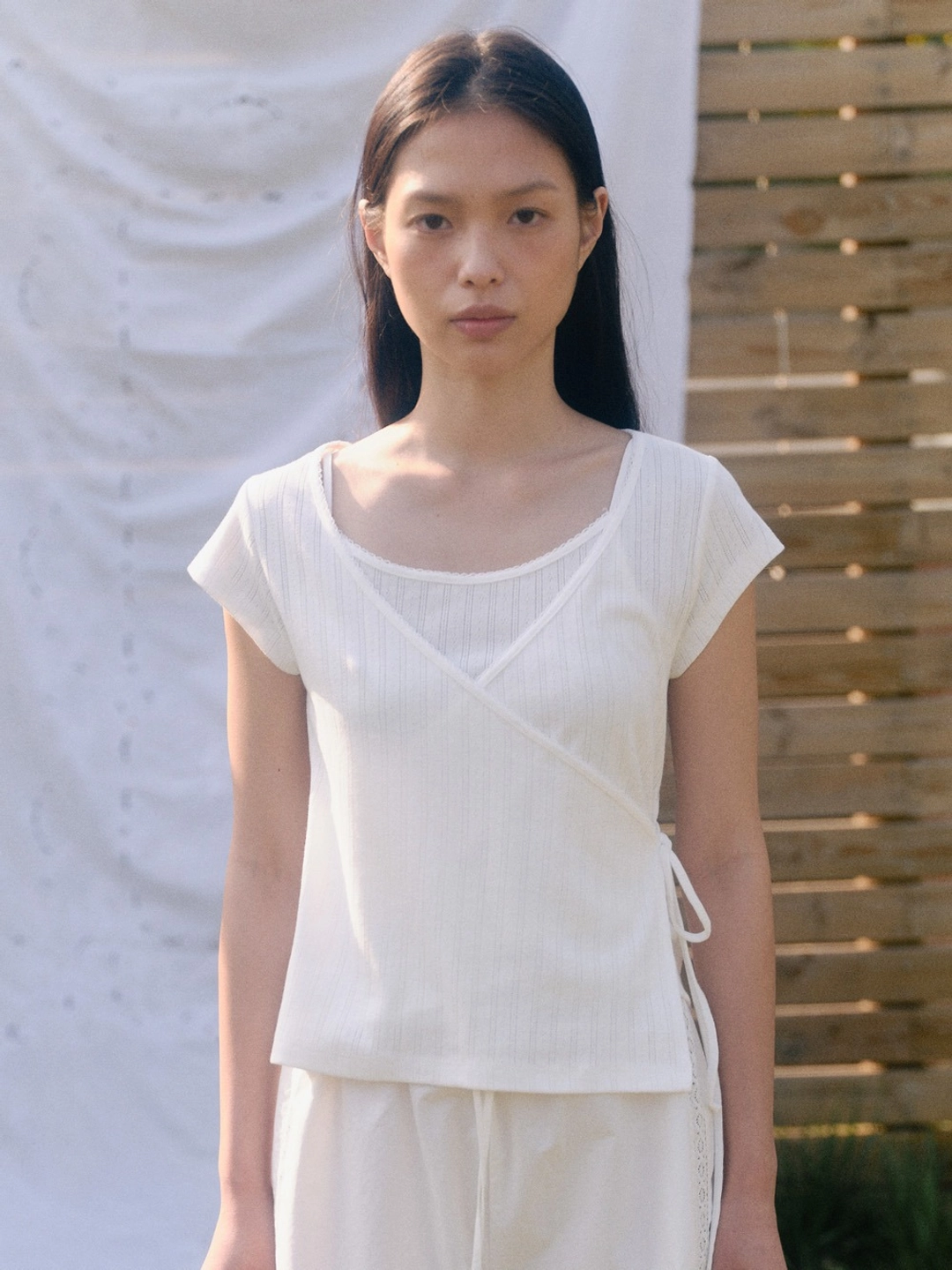 베이오드 eyelet sleeveless set top_white 상품 이미지 2