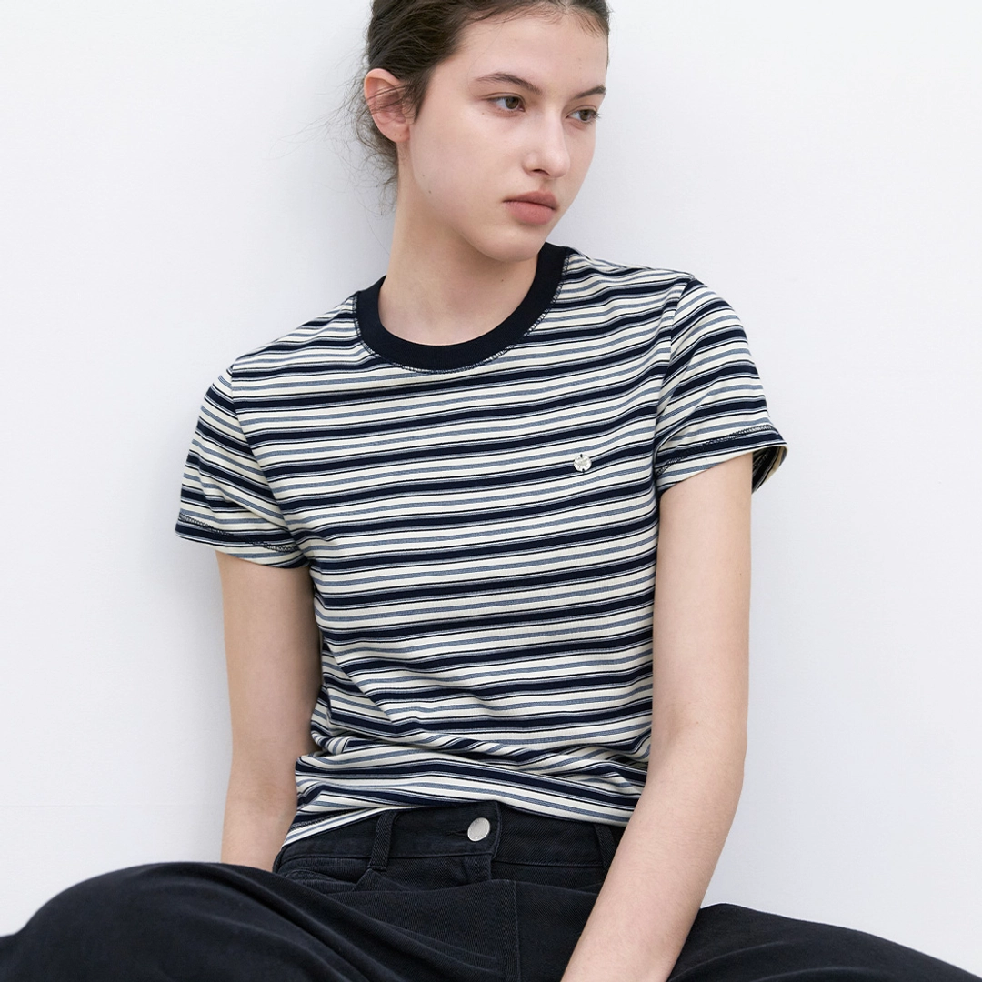 아뜰리에 나인 (T-7214)TRIPLE MULTI STRIPE T 상품 이미지 1