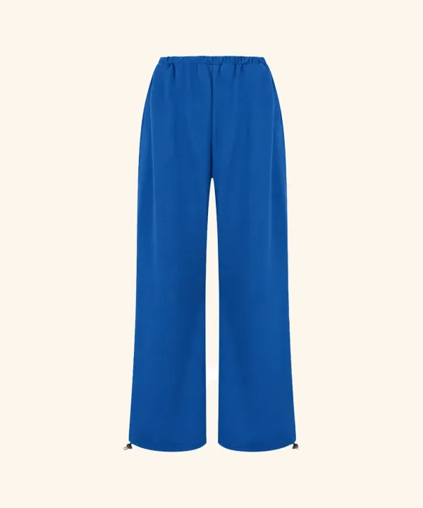 Letters Muse Wide-Leg Sweatpants (Blue)