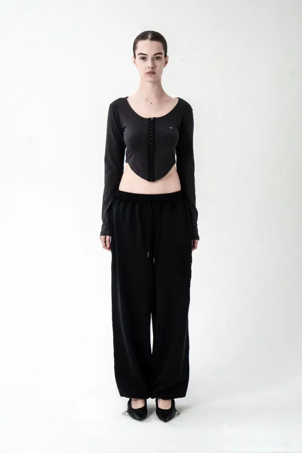 TAPE CUTTING LONG SLEEVE CHARCOAL