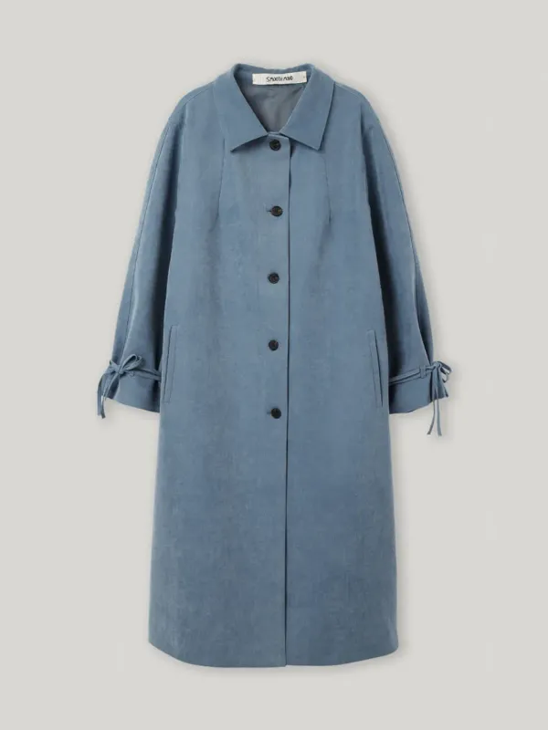 French Blue Juno Suede Coat
