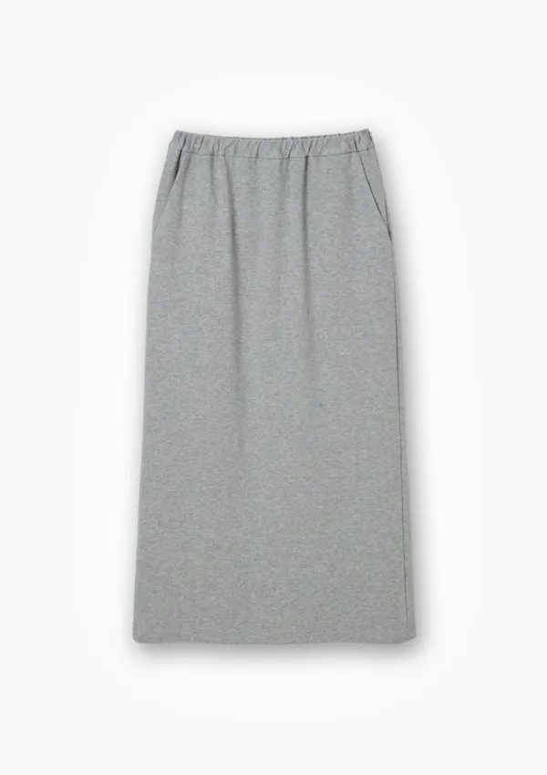 Stretchy straight long skirt Gray