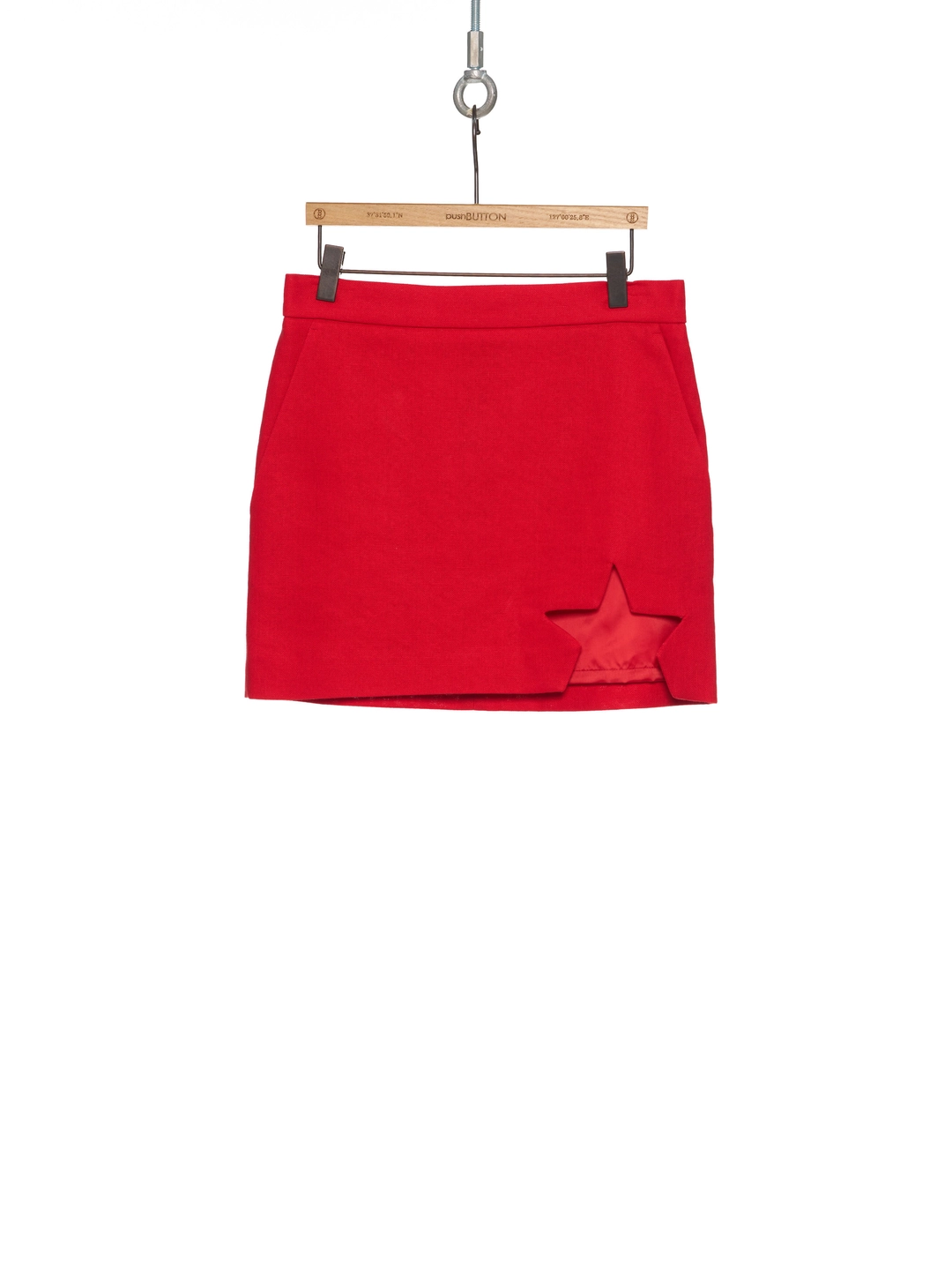 푸쉬버튼 SS26 RED STAR CUTOUT MINI SKIRT 상품 이미지 1