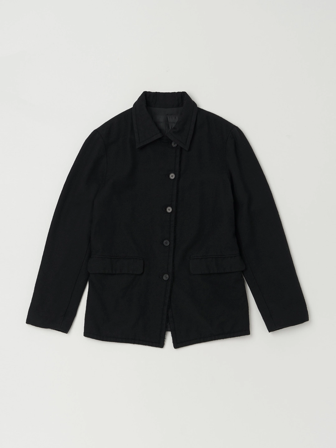 낫띵에브리띵 (EXCLUSIVE) GARMENT WASHED WOOL JACKET IN BLACK 상품 이미지 1