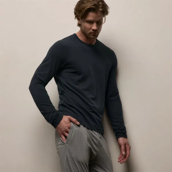 Elevated Lotus Jersey Lounge Crew - French Navy