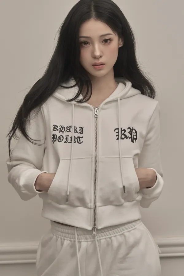 Chrome Hood Zip-up (white)