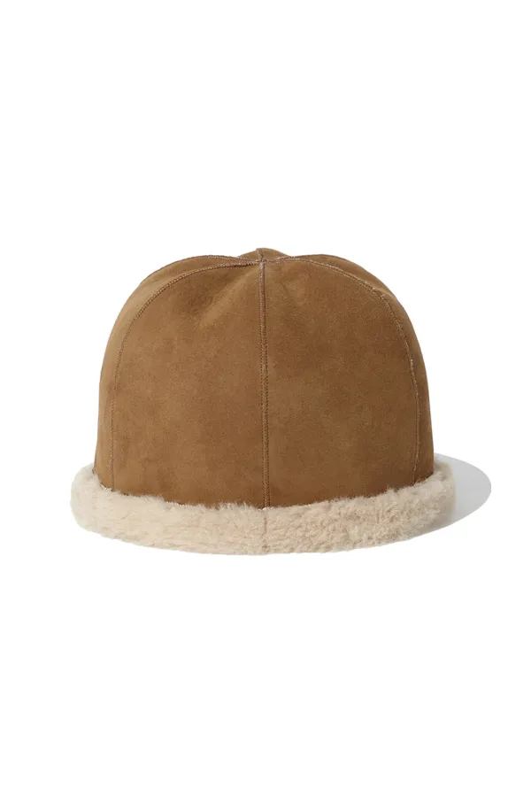 REVERSIBLE SHEARLING TRIM HAT [CAMEL]