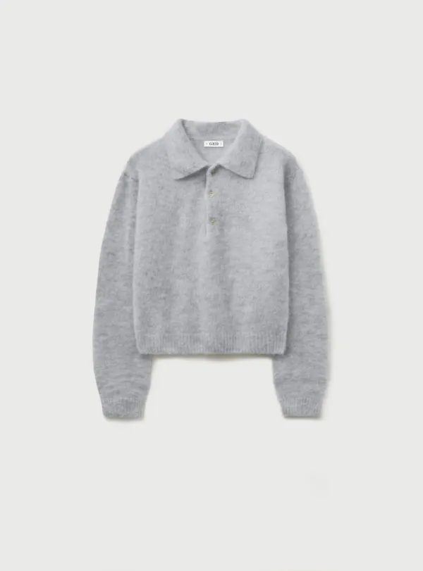 REFINED AKI COLLAR KNIT - GRAY