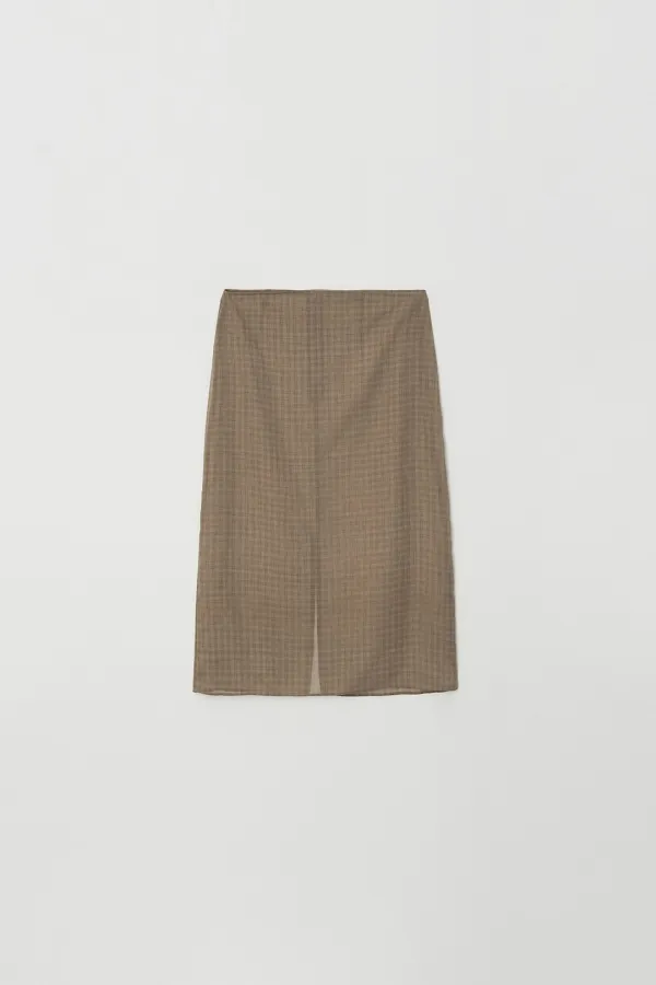 Check Layered Skirt (brown)