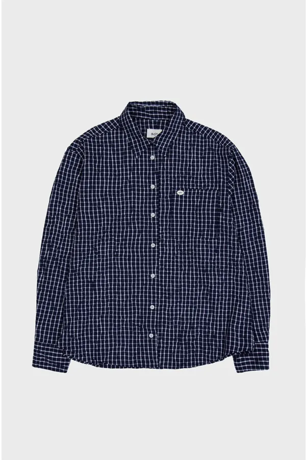 [아딧]Natural check shirt_Navy  [10/6일 순차적 배송]