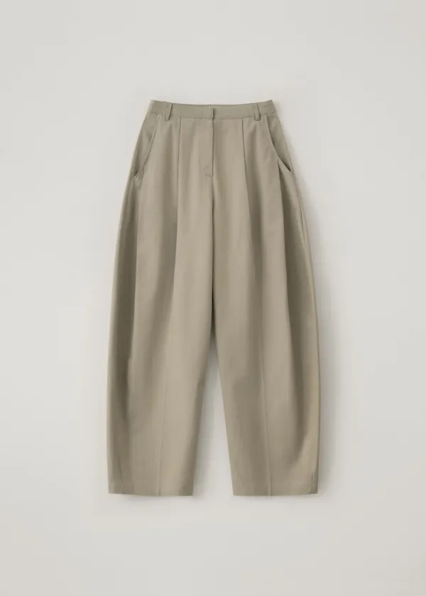 Dune curve cotton pants (porcelain)