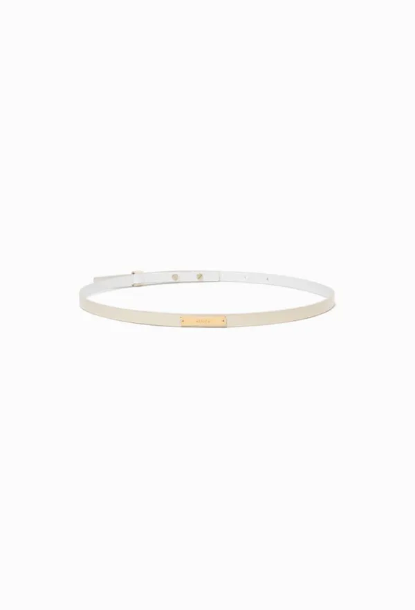 Grace Slim Leather Belt (Cream)