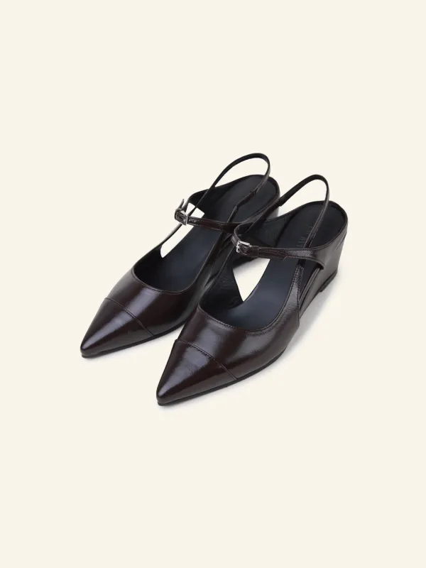 CITY wedge slingback / 브라운