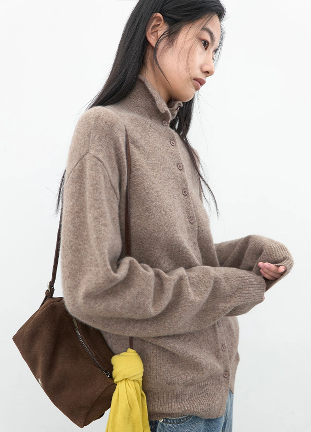 아뜰리에 나인 (CD-2277)YAK&WOOL HIGH NECK 2-WAY CARDIGAN 상품 이미지 2