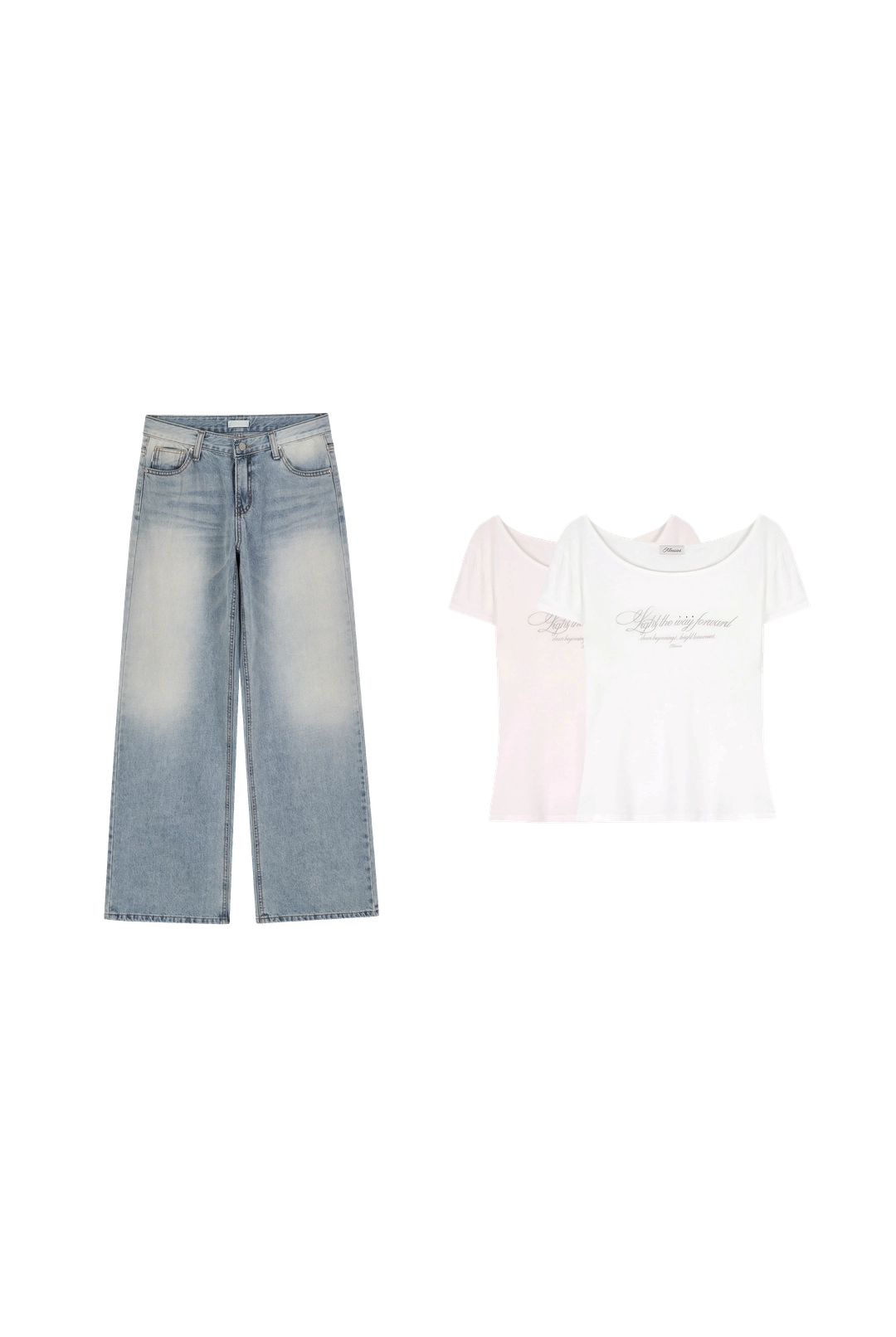 클리시어 Krystal straight jeans, Light Blue + Kleen club letter top, (SS ver.) 상품 이미지 1
