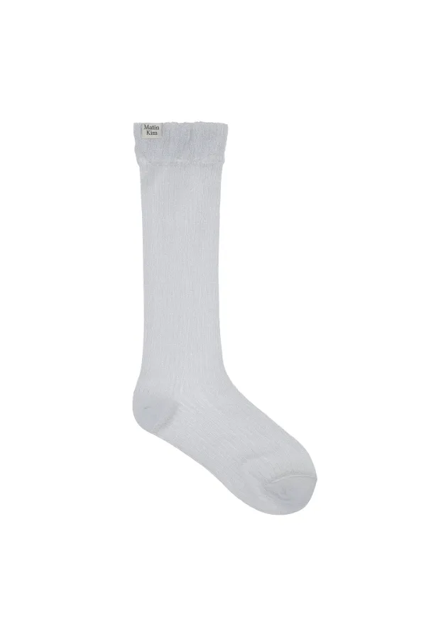 GLOW SHEER CREW SOCKS IN LIGHT GREY