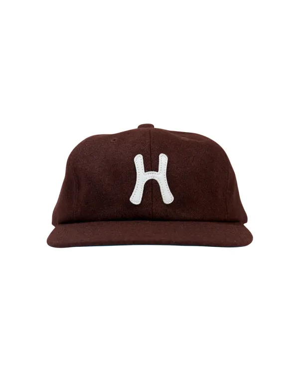 H Logo Wool Relaxed Fit 6Panel Cap_Brown