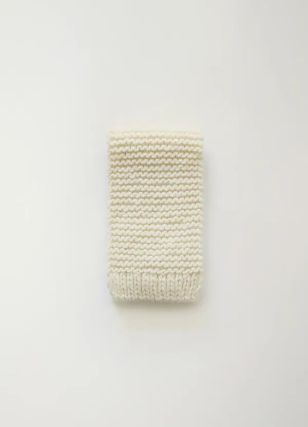 Handmade knitted muffler (Ivory)